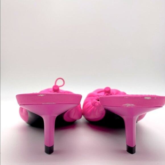 New Balenciaga Pink Scrunch Knife Mules Size EU 40 / US 10 - Picture 11 of 14